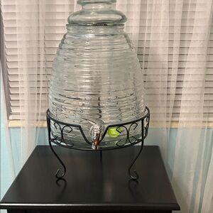 Glass Beverage Dispenser with Stand
